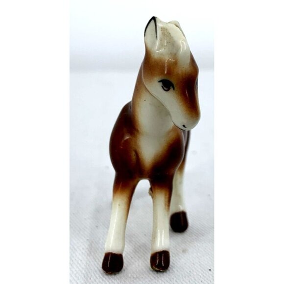 Bone China Miniature Horse Palomino Figurine 1.25" Vintage - Picture 2 of 7